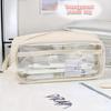 1pc Transparent Large Capacity Pencil Bag School Case Stationery Holder Waterproof Portable Pen Case Pencil Storage Bag