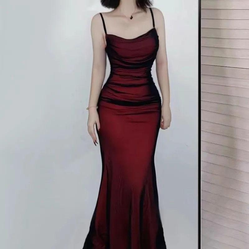 GlowGirl GlowGirl Elegant Women's Party Maxi Dresses Sexy Skinny Backless Spaghetti Strap Dress Female Summer Birthday Evening Club Long Dress