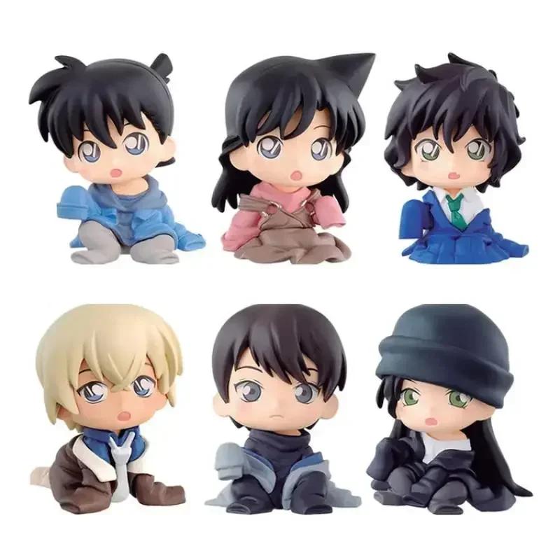 6pcs Anime Detective Conan Figure Gasha Scotch Shinichi Kudo Toru Amuro Masumi Sera Toys Kawaii Pvc Model Doll Ornaments Gifts
