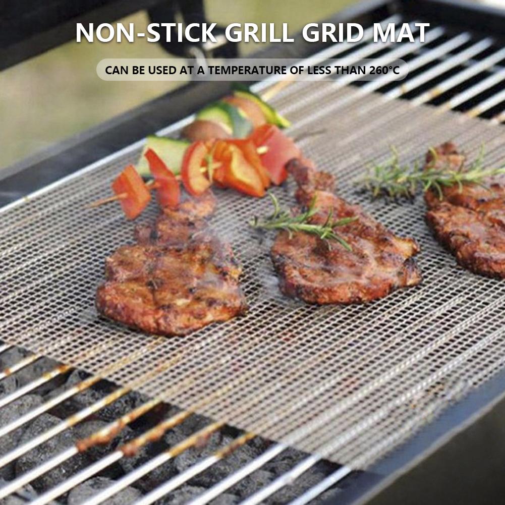 1/2/3/5 Stück BBQ Grillmatte Hitzebeständig Barbecue-Netz Grillmatte Tragbar Barbecue-Netz Schneidbar für Küche Outdoor Camping Picknick