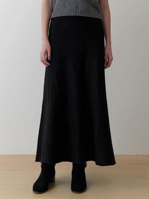 Liel Ooze Knit Flare Skirt (Black)