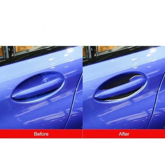 4PCS Car Outdoor Handle Bowl Carbon Fiber Stickers Decoration Auto Accessories For BMW 3 Series G20 G28 325li 330d 335