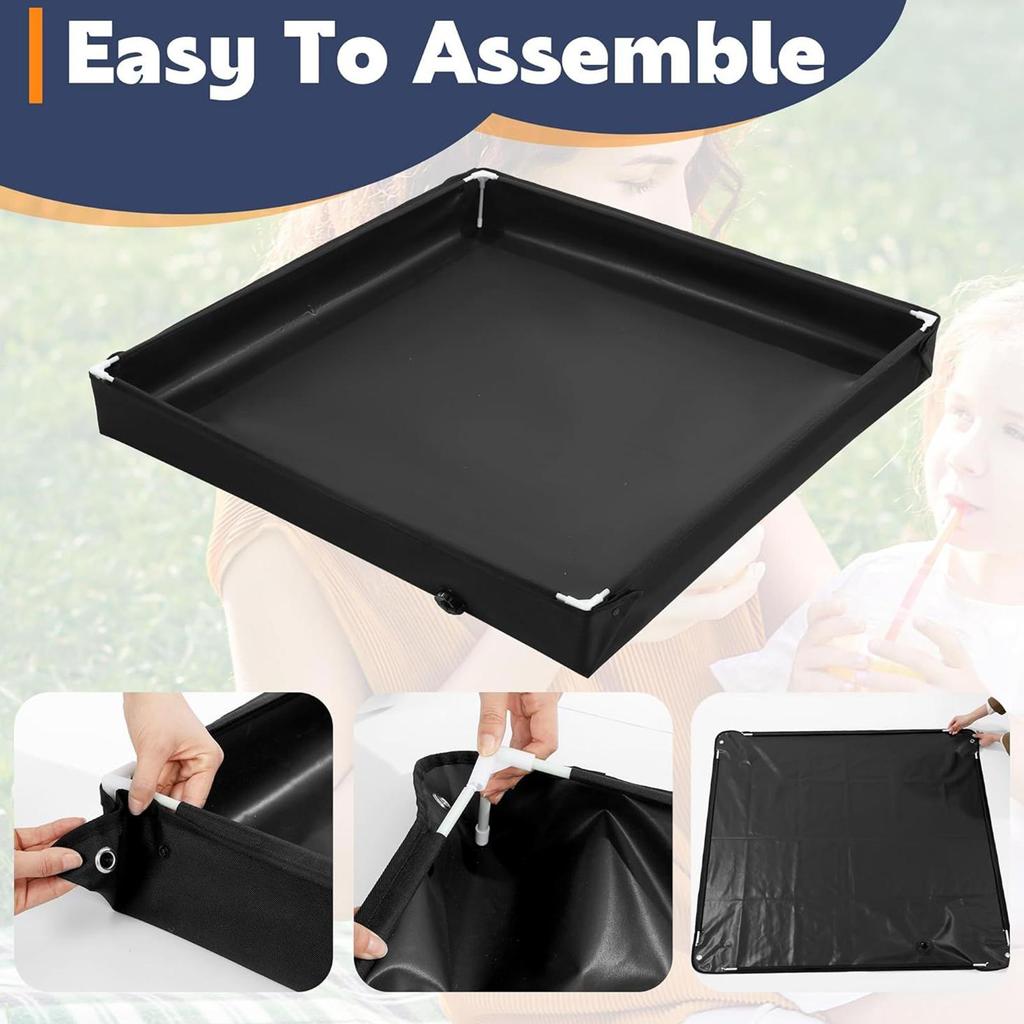Camping Shower Tent Floor Base Outdoor Tent Shower Tray Folding Shower Pan Pets Shower Basin Base For Camping Travel Awning