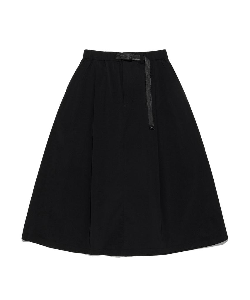 LEE Women Nylon Belted Long Skirt Black