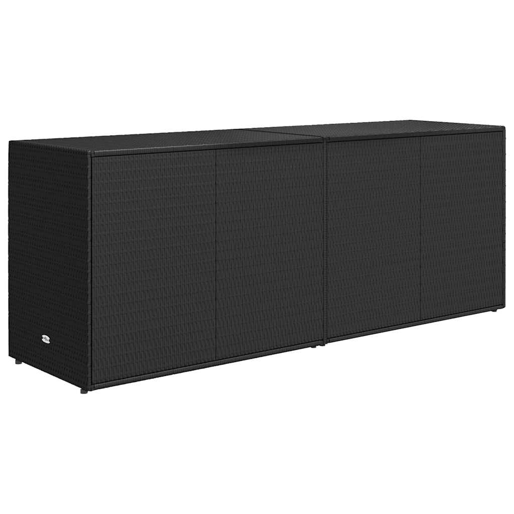 Vidaxl Gartenschrank, Schwarz, 198X55,5X80 Cm, Polyrattan