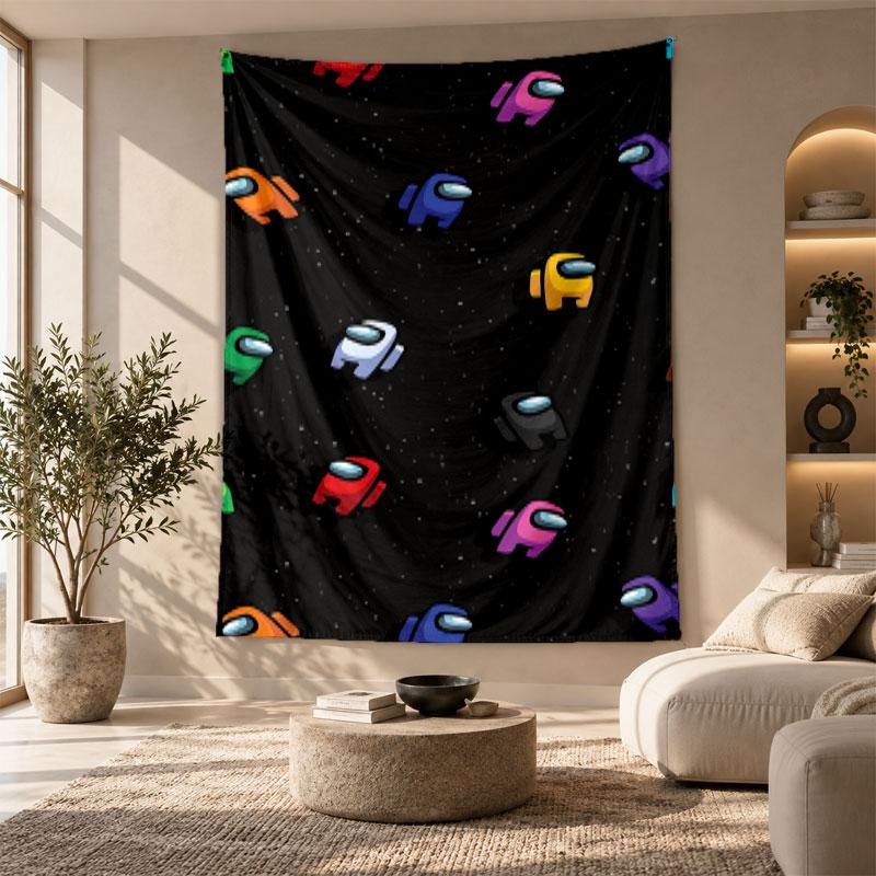 Decorative Tapestry,Among Us Printed Wall Art, Lightweight Wall Hanging For Bedroom Background