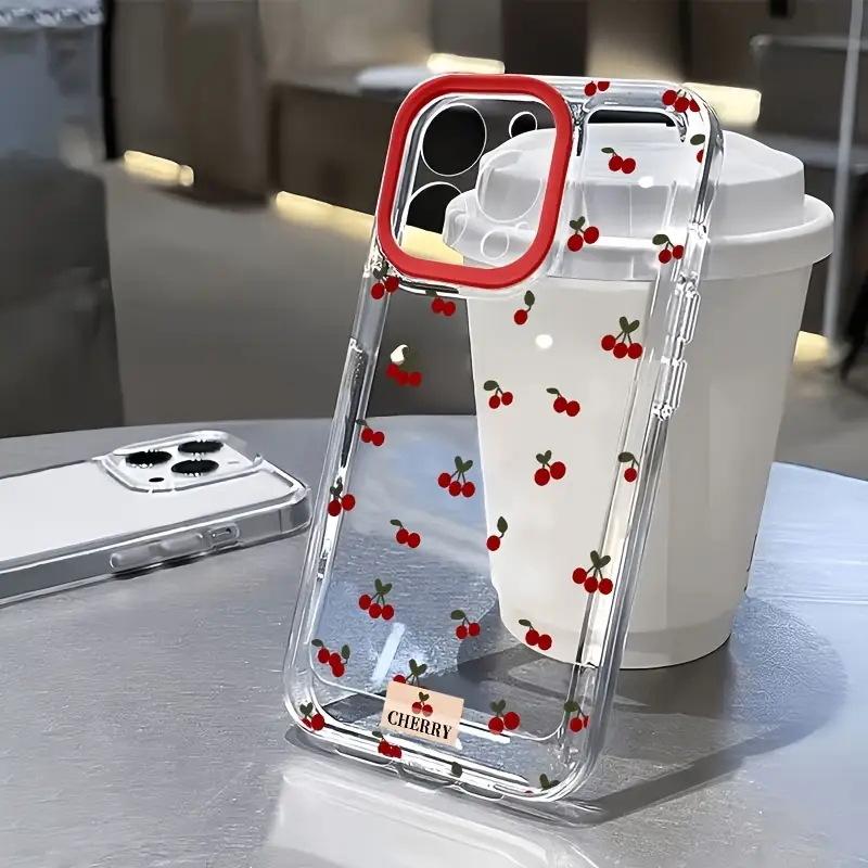 Summer new cherry Apple 17promax new mobile phone case TPU transparent iPhone16 mobile phone case Apple 17
