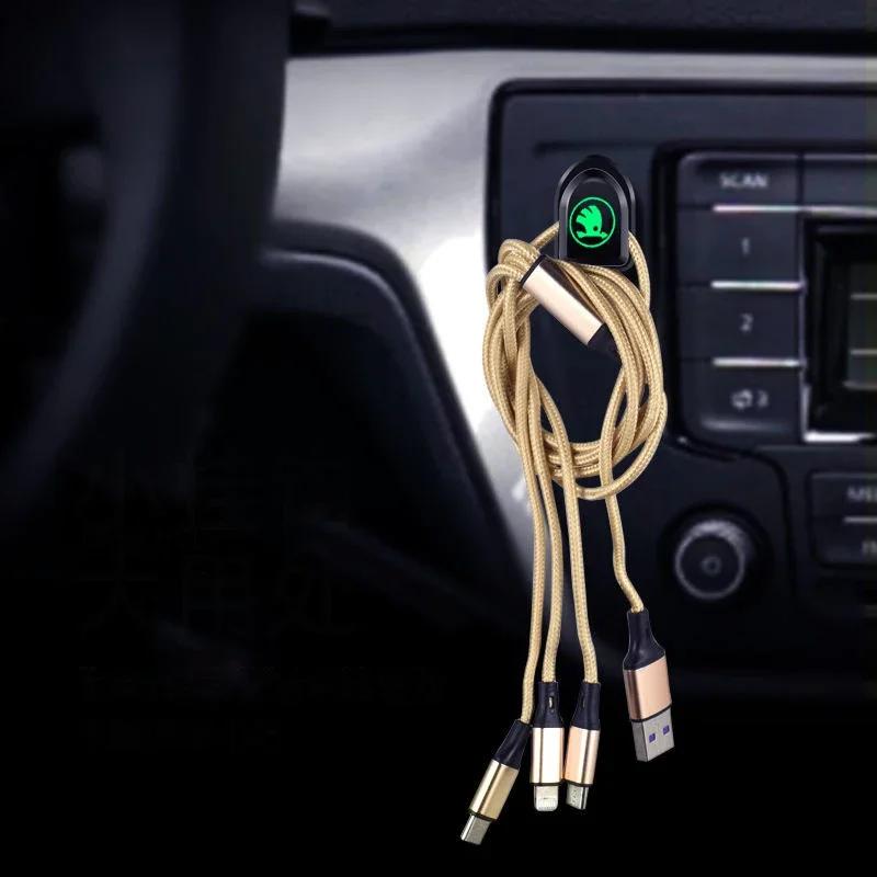 WMZW4 2/4pcs Car Seat Back Portable Luminous Hanging Hook for Skoda Octavia Yeti Rapid Superb Fabia Kodiaq Karoq Vision Roomster Scala
