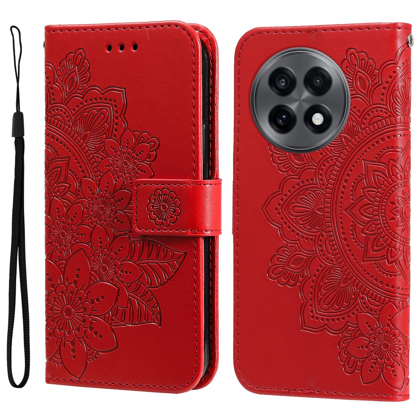 

Чехол для OnePlus 13R 5G/Ace 5 Pro 5G/Ace 5 5G с цветочным узором, кошелек из искусственной кожи, подставка, чехол для телефона Red