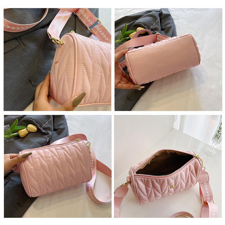 IELGY women's fashion trend embroidered thread messenger bag, casual one-shoulder simple pillow bag