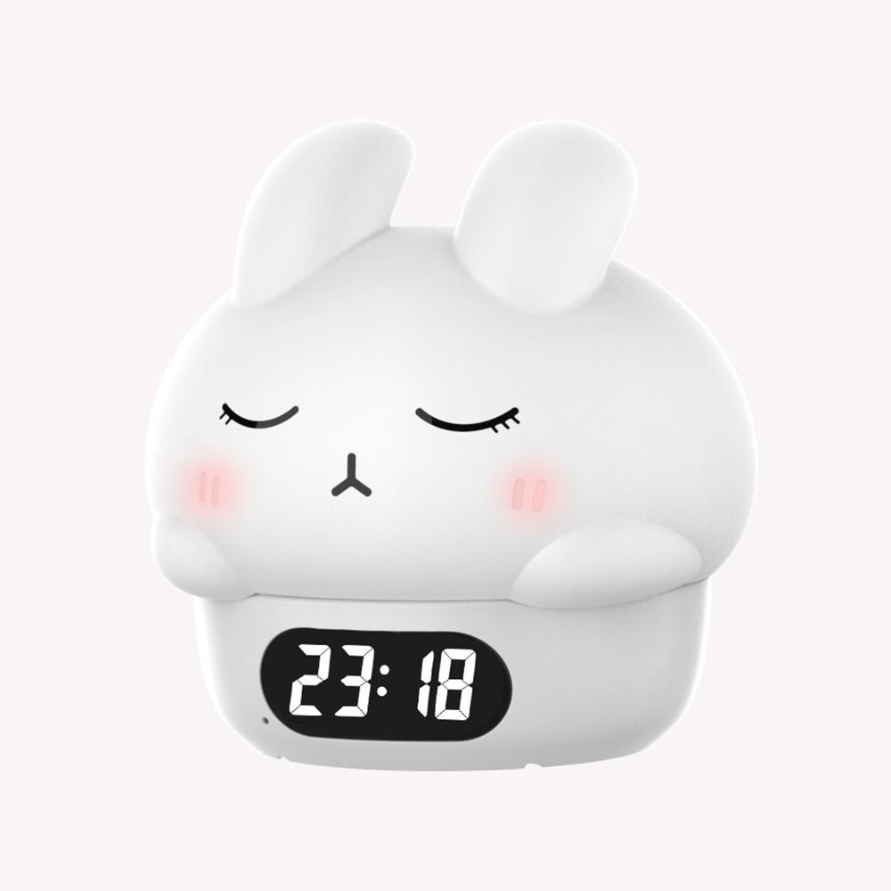 Timer Color-Changing Rabbit Lamp Temperature Display Electronic Desk Clock Nursery