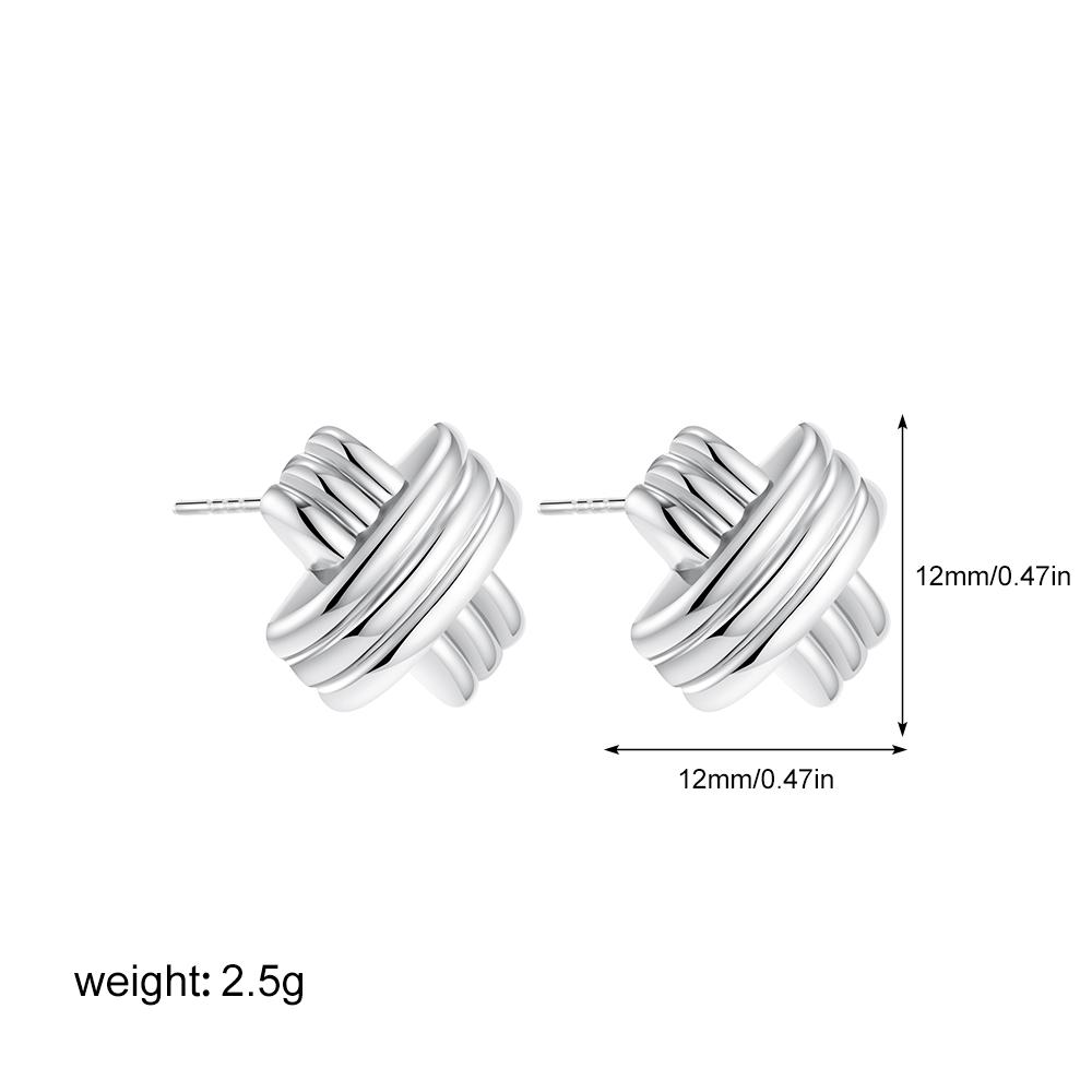 Geometric Stud Earrings for Women Retro Stainless Steel Multilayer Twisted Knot Earring Fashion Statement Jewelry New