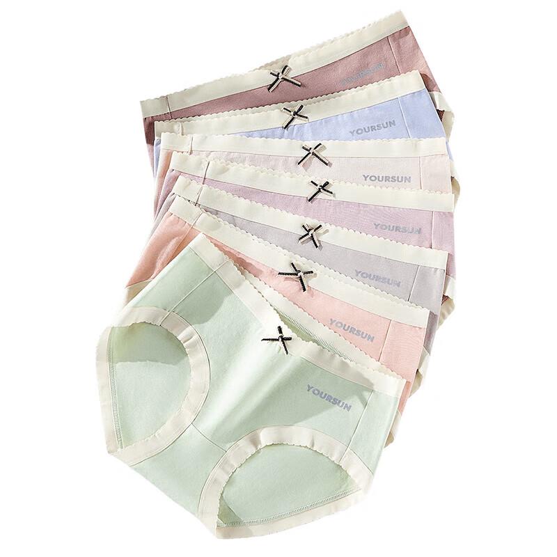 Yiershuang Women's 7A Antibacterial Breathable Cotton Briefs (7-Pack)
