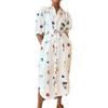 European & American Women's Printed Lapel Long Shirt Dress with Slimming Belt 661 for 2026