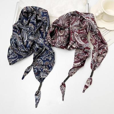 Imitation Silk Cashew Floral Silk Scarf Literary Style Versatile Accessory Women's Waist Scarf Waist Triangle Scarf Belt