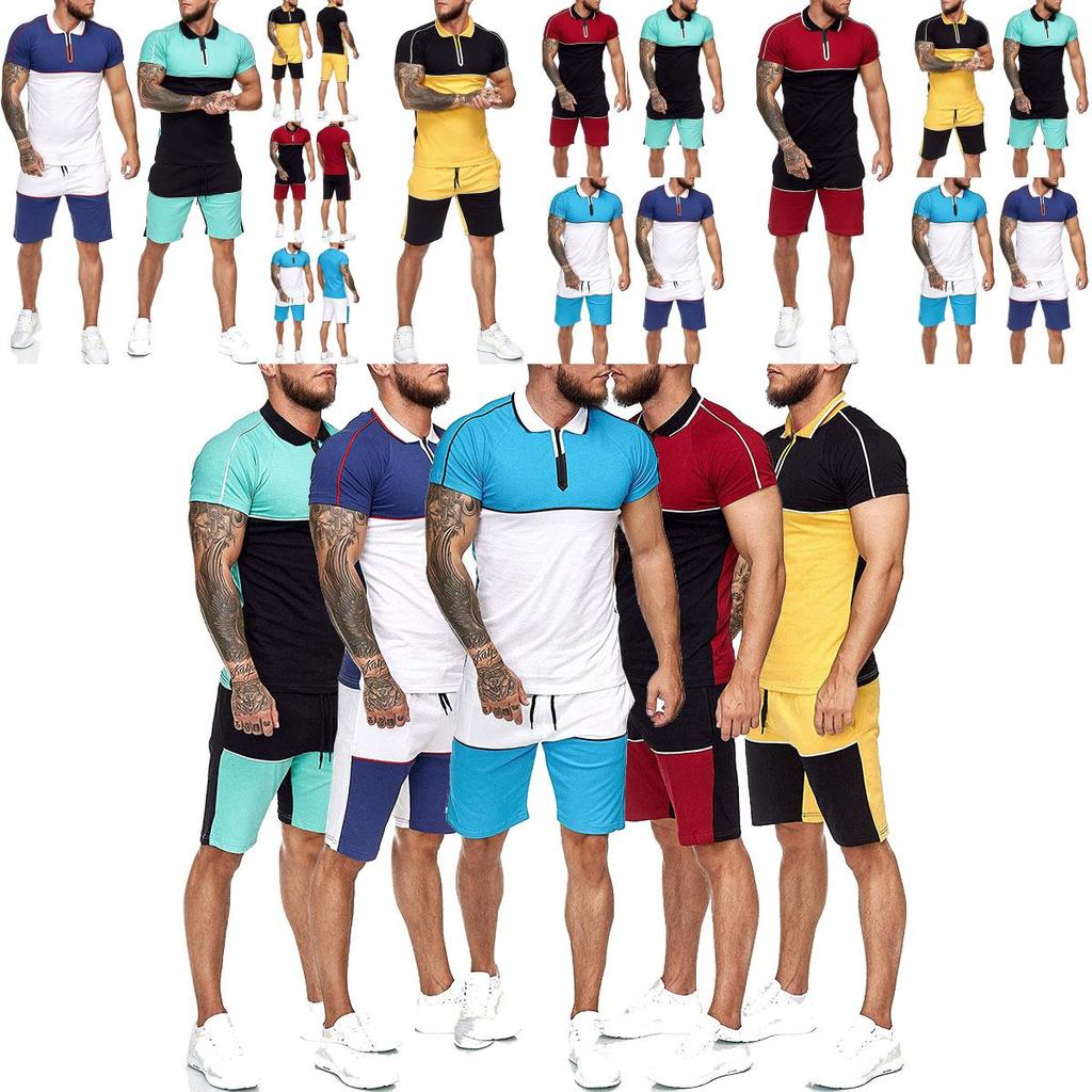 Stylish Men's Summer Tracksuit Sport Suit T-shirt And Shorts Outfit Set