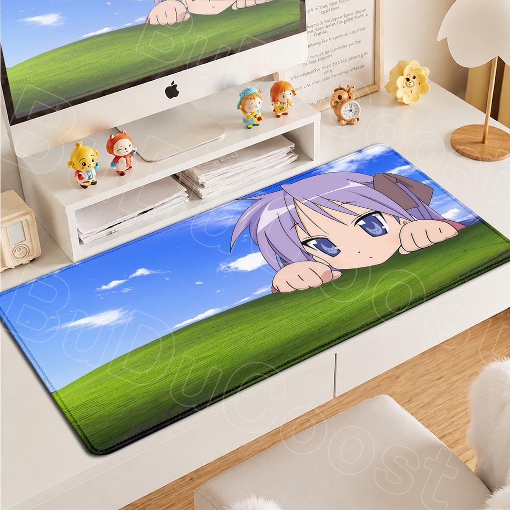 900x400mm Laptop Anime Keyboard Desktop Mats Lucky Star Kawaii Girl Konatas Izumis Mouse Pad Large Extended Non-slip Game Carpet