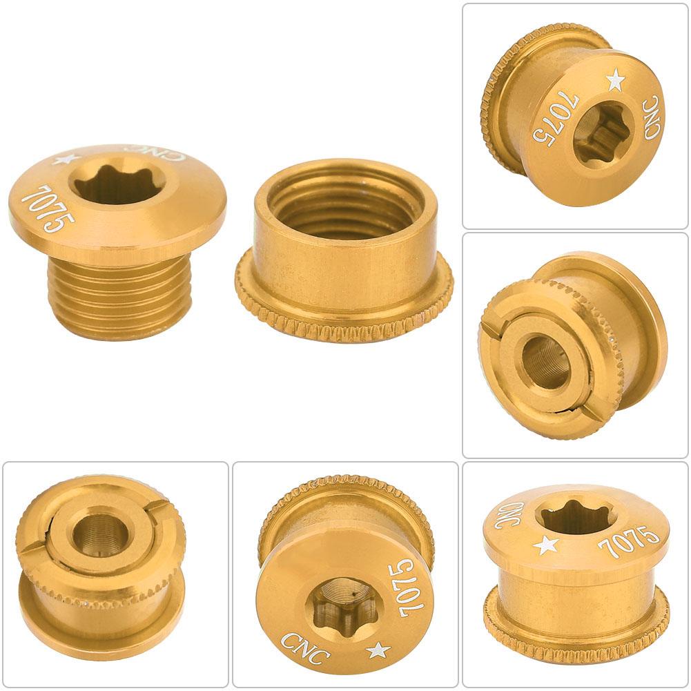 5Pcs Bicycle Bike Chainring Screw Chainwheel Bolt for Single Double Triple Speed(gold 5mm)