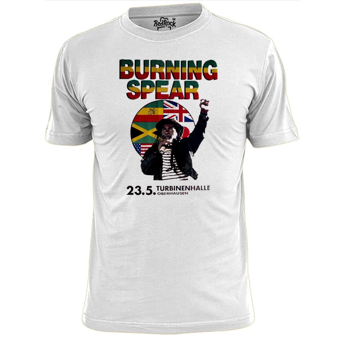 Mens Burning Spear Turbinenhalle Gig Poster T shirt Reggae 4XL