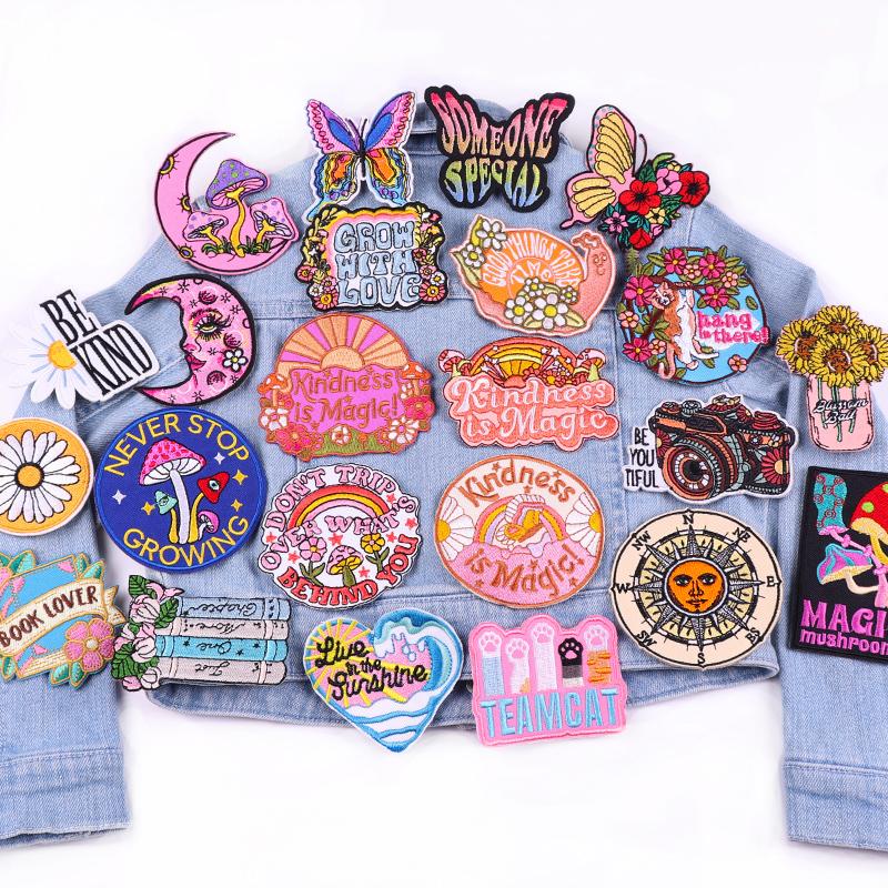 Embroidery Patch Diy Cartoon Patch Iron On Patches For Clothing Letter Embroidered Patches For Jackets Ironing /Sew Applique
