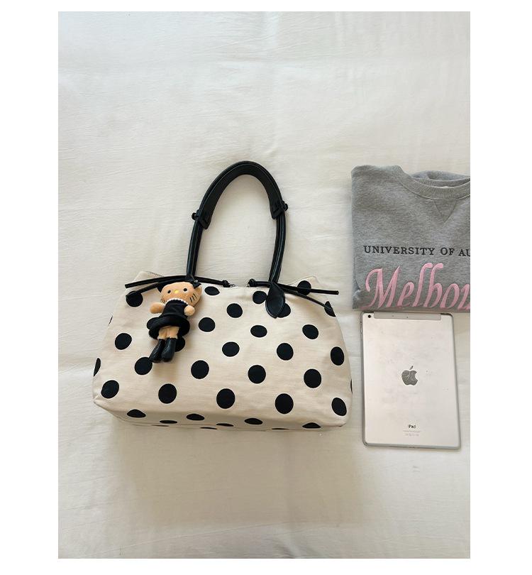 Versatile Polka Dot Korean Minimalist Tote Bag - Large Capacity, Multi-layer Shoulder Handbag