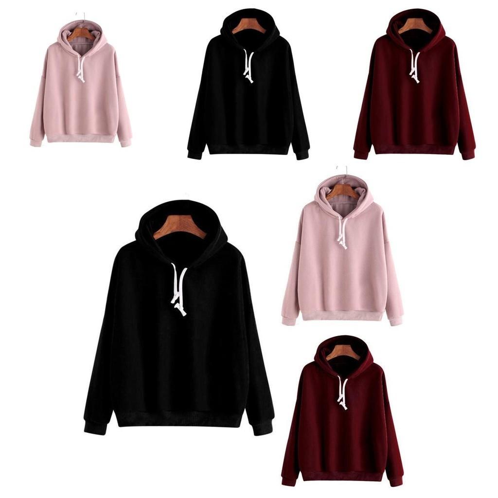 Stylish Unisex Men Women Pullover Hoodie Comfortable Solid Color Sweatshirt For Teens