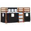 VidaXL Bunk Bed with Curtains White/black 75x190 Cm Solid Pine Wood, Bed, Bed Frame, Low Bunk Bed, Furniture of 3283925