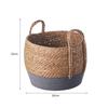 Eden & Willow Natural Straw Woven Plant Storage Basket, Home Organisation Hamper Basket with Handles (Grey, Set of 3)
