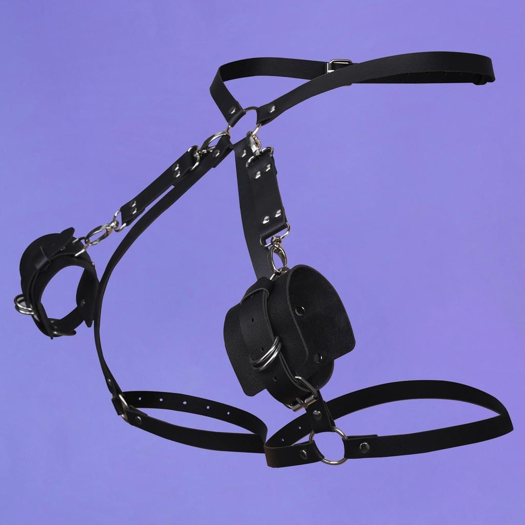 Niezbędny do intymnych odgrywania ról dla kobiet, sztuka bondage w stylu punk, regulowane okrągłe mankiety i paski na uda
