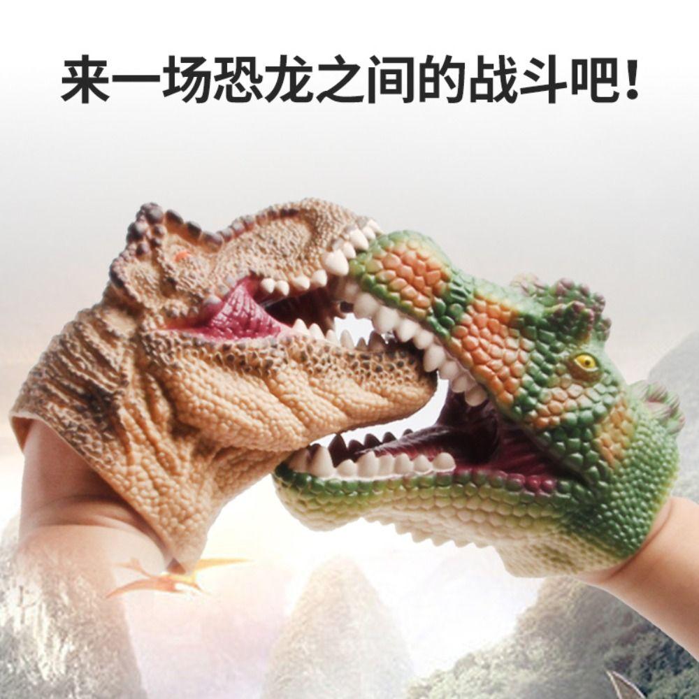 Arm Size Head Puppets Crocodile Head Gloves Soft Rubber Hand Puppet Realistic Dinosaur Head Model