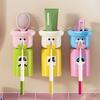 Yousheng Cartoon Toothbrush Cup Holder Wall Mounted Storage Rack Space Saving Magnetic Upside Down Mouthwash Cups No-Drill Bathroom Organizer