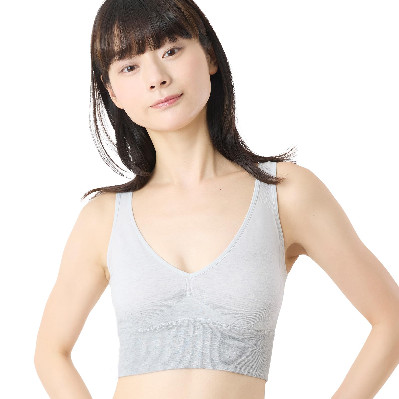 

Эксклюзивный ночной бюстгальтер [Моя температура] (Вересково-серый, M)