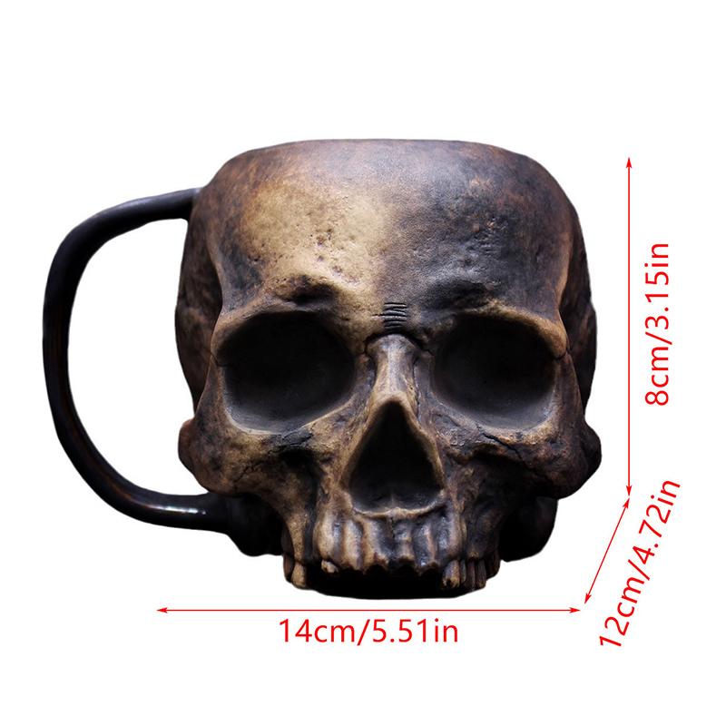 17oz Pryskyřičný Hrnek na Pivo Lebka, Vikingský Bojovník Lebka Krýgl, Středověký Hrnek s Lebkou na Kávu/Nápoje/Džus
