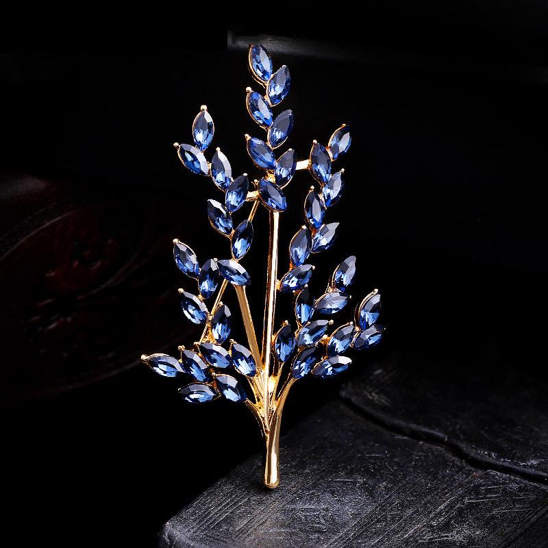 

Брошь в виде колоса пшеницы, высококачественный женский универсальный хрустальный корсаж, нишевый дизайн, булавка, аксессуары для одежды