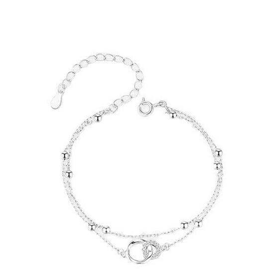 Seiko 925 Silver Möbius Double-Layer Women's Bracelet - Korean Style, High-End, Exquisite Design