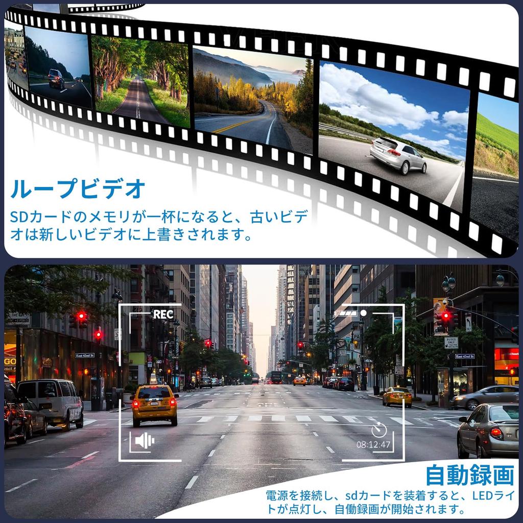 OBEST Motorrad Dashcam, Kleine Motorradkamera, 1080P, Für den vorderen Gebrauch, Glaslinse, G-Sensor, Auto