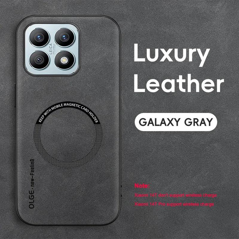 

Чехол для телефона из овчины Magsafe для Xiaomi 15 14T 14 13T 13 12 11 Pro Ультрамагнитный чехол для Xiaomi 14 13T 14T Pro Чехлы For Xiaomi 14T Pro серый