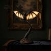 Gotische Harz-Tischlampen Fledermaus Baumast Nachtlicht, Halloween Tischdekoration Lampe Geschenk für Liebhaber mit Warmem Schein, Gruselige Schreibtischverzierung Zuhause