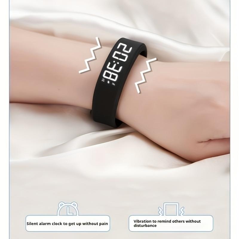 Multi-Functional Kids Digital Watch with Pedometer Alarm Luminous Display Silicone Strap and Bracelet Set White