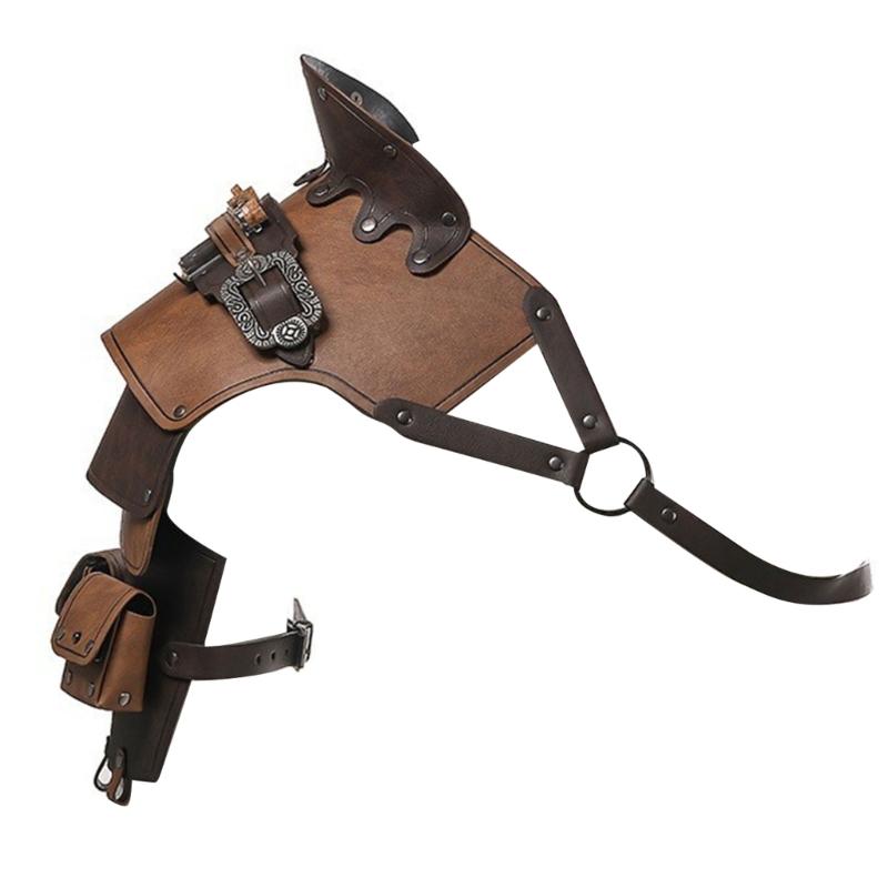 Vikinges Faux Leather Single Pauldron Shoulder Armour,Medieval Knight Shoulder Armour for LARP/Cosplay