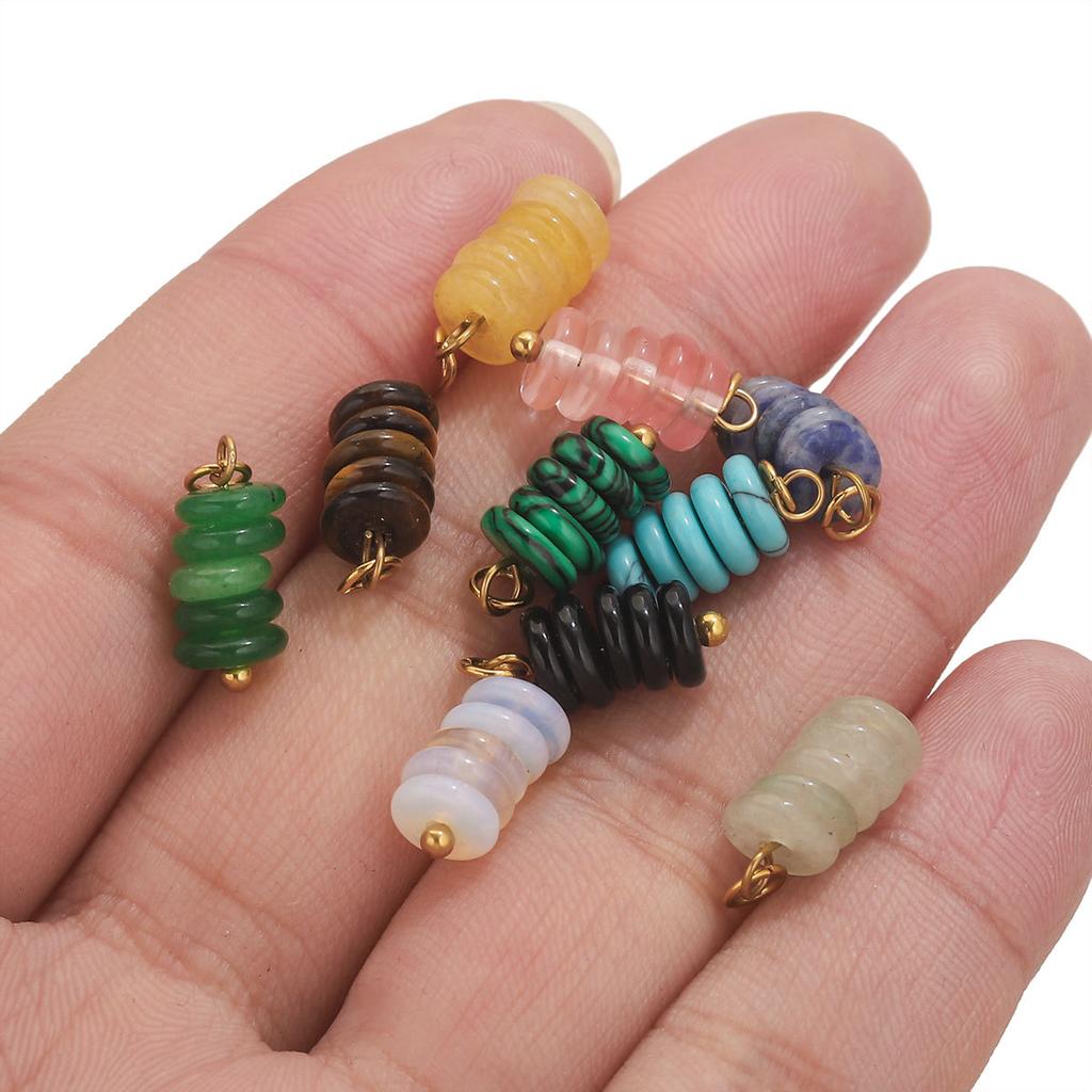1pc Natural Stone Beads Spacer Charms for Women Earrings Pendants Necklace DIY Handmade Crystal Stone Pendants Jewelry Making