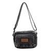 Klasická džínová ležérní malá taška přes rameno s více kapsami a nastavitelnými ramenními popruhy, peněženka na nulu, jednobarevná zábavná crossbody taška