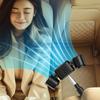 Dual Head Car Cooling Fan with Extension Arm Rechargeable Car Fan 3 Speeds Car Seat Headrest Fan for Back Seat