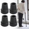 4pcs Noise-reducing Non-Slip Walking Stick Ferrule Durable Rubber Cane Crutch Bottom Pads 19mm Trekking Pole Tip Climbing