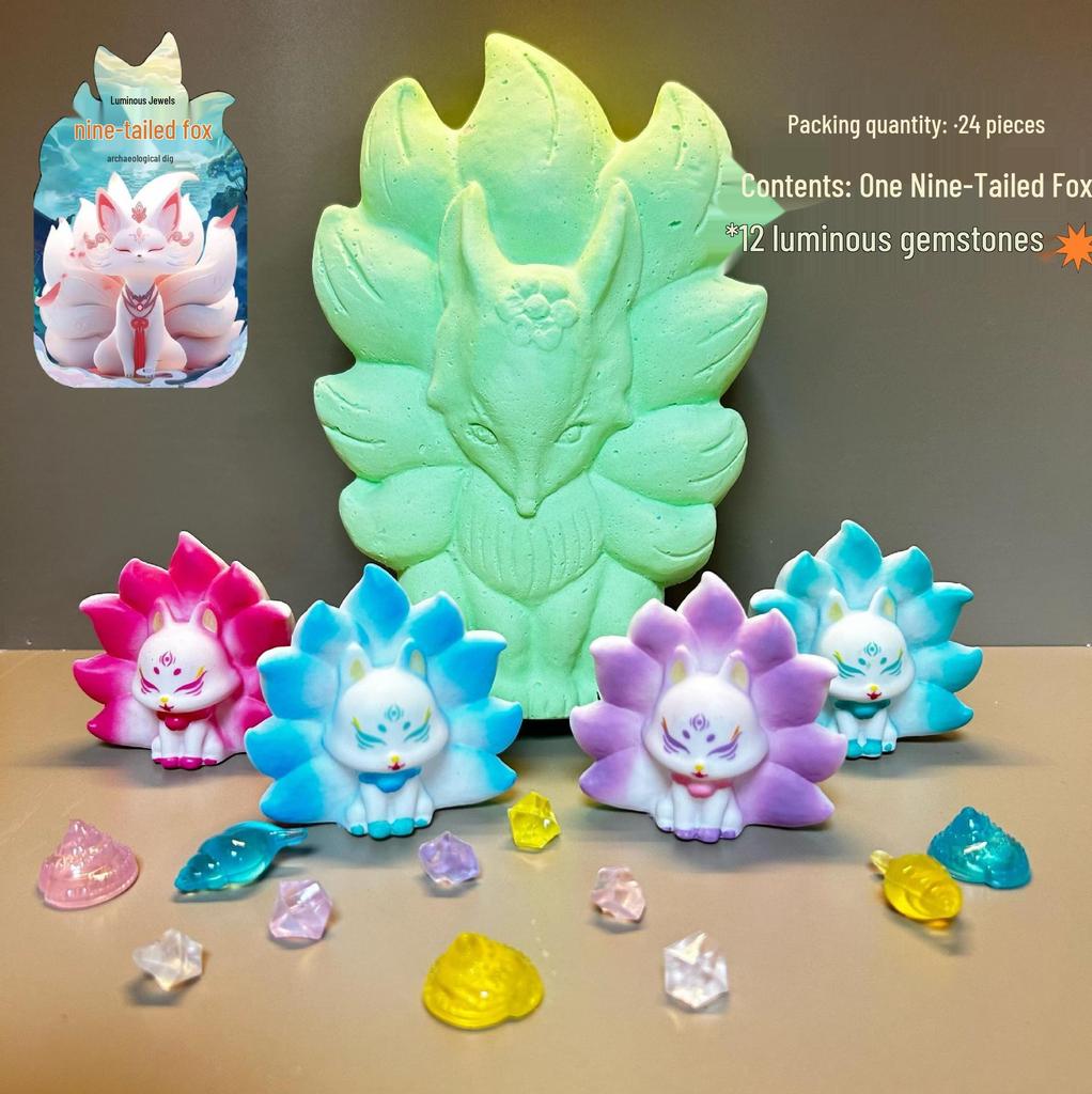 Dinosaur Fossil Excavation Toy – Children's Educational DIY Dig Kit with Surprise Gem Figurine