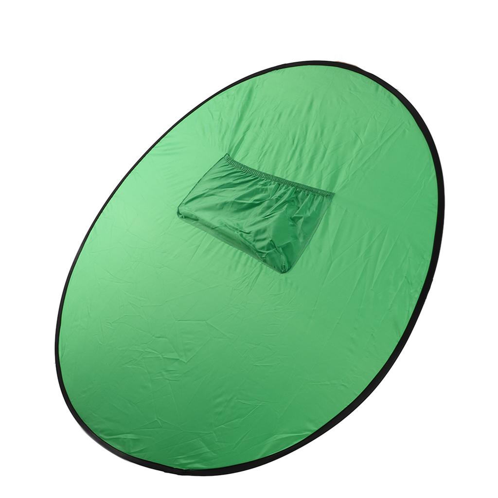 142cm Round Green Backdrop Double Sided Collapsible Background Screen for Live Streaming Video Conference