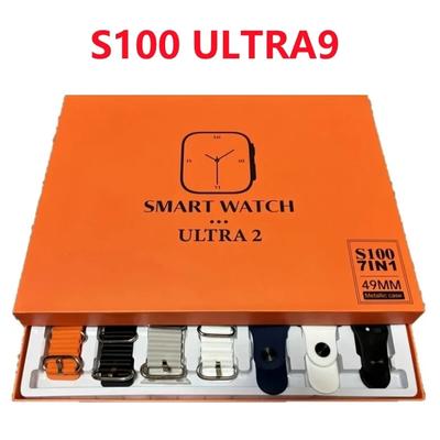 New S100 Ultra 7-Strap Smartwatch 2.2HD AMOLED Circular Screen Electrocardiogram Monitoring Reloj Smart Protective Case