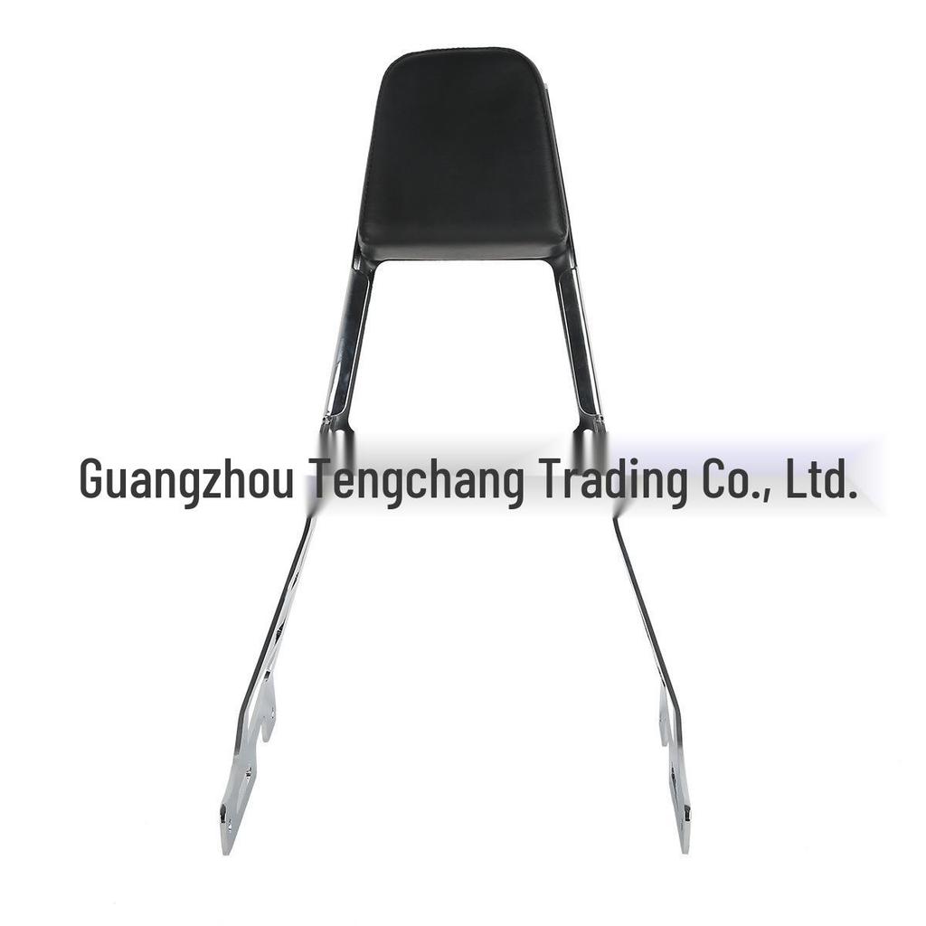 Stainless Steel & Faux Leather Motorcycle Backrest MT141 with Electroplated Bracket