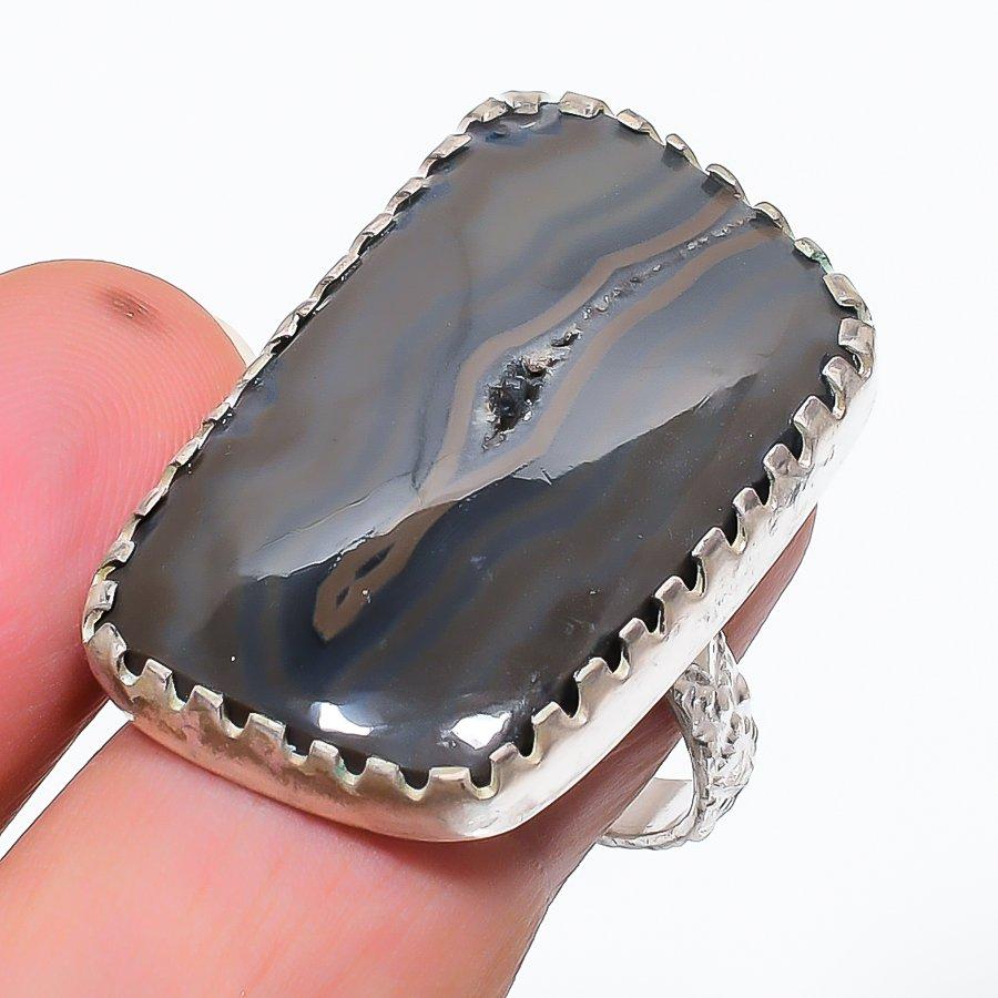 

Natural Iron Tiger Eye Gemstone 925 Sterling Silver Jewelry Ring Size 9 G5U55