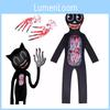 Siren Head Kid Black Cat Jumpsuit Cosplay Costume Bodysuit Halloween Party